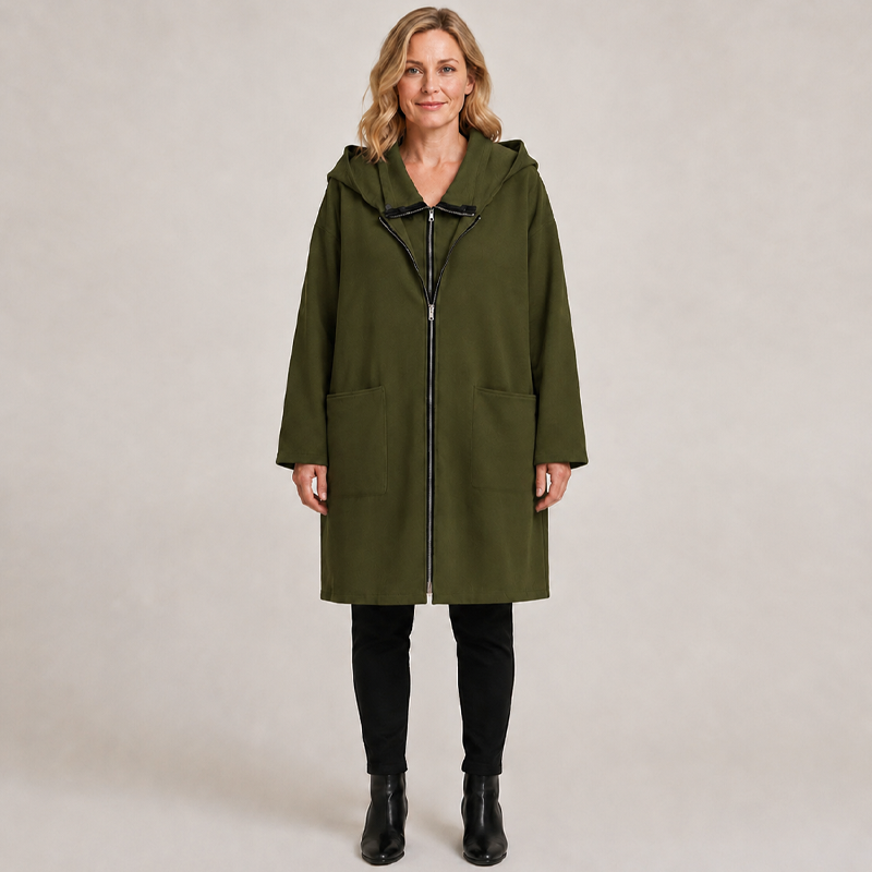 ✨New Arrivals & Special Offers-Women's Hooded Mid-Length Jacket with 2 Zippers