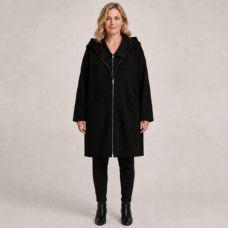 ✨New Arrivals & Special Offers-Women's Hooded Mid-Length Jacket with 2 Zippers