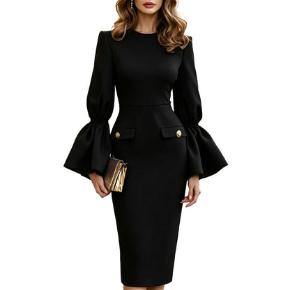 ✨New Arrivals & Special Offers-Women's Elegant Crew Neck Pencil Dress