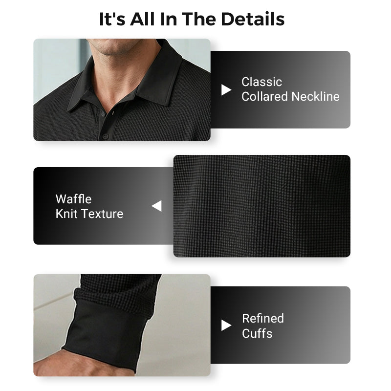 ⌛Limited-Time Offer-Men's Breathable Waffle Texture Collared Top