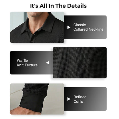 ⌛Limited-Time Offer-Men's Breathable Waffle Texture Collared Top