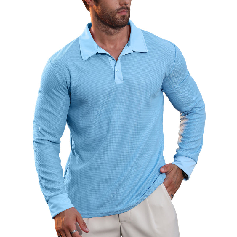 ⌛Limited-Time Offer-Men's Breathable Waffle Texture Collared Top