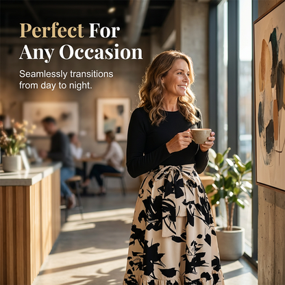 ⌛Limited-Time Offer-Floral Long Sleeve A-Line Maxi Dress for Women