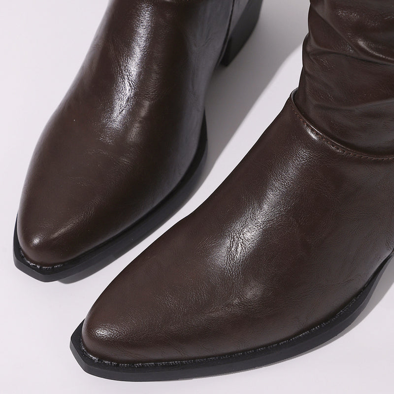 Women's Pointed Toe Chunky Heel Boots