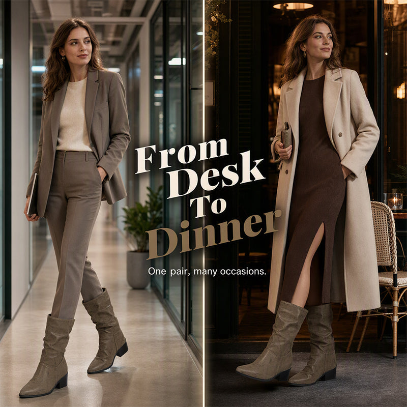 Women's Pointed Toe Chunky Heel Boots