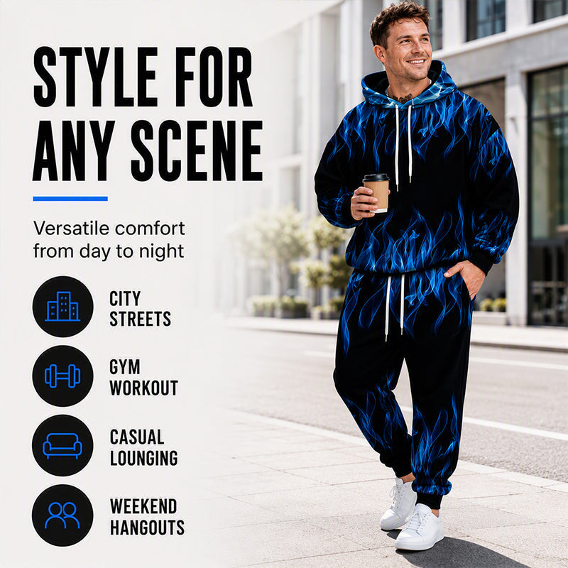 ⌛Limited-Time Offer-Men's Printed Hoodie & Sweatpants Set