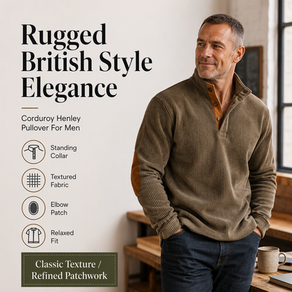⌛Limited-Time Offer-Men's Corduroy Stand Collar Sweatshirt