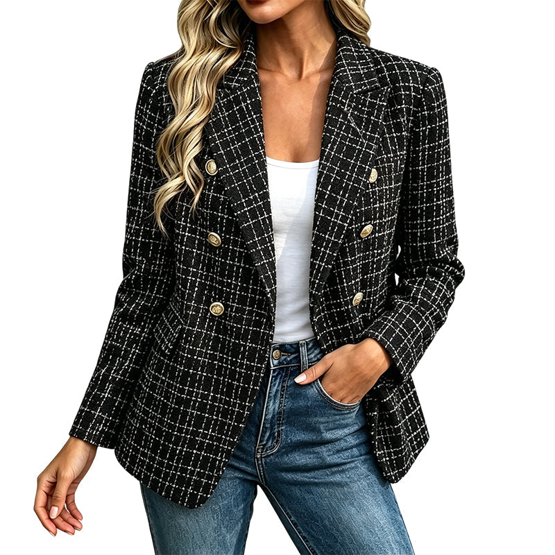 ⌛Limited-Time Offer-Women's Casual Double-Breasted Blazer Jacket