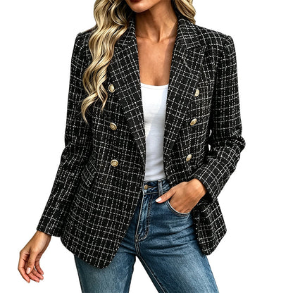 ⌛Limited-Time Offer-Women's Casual Double-Breasted Blazer Jacket