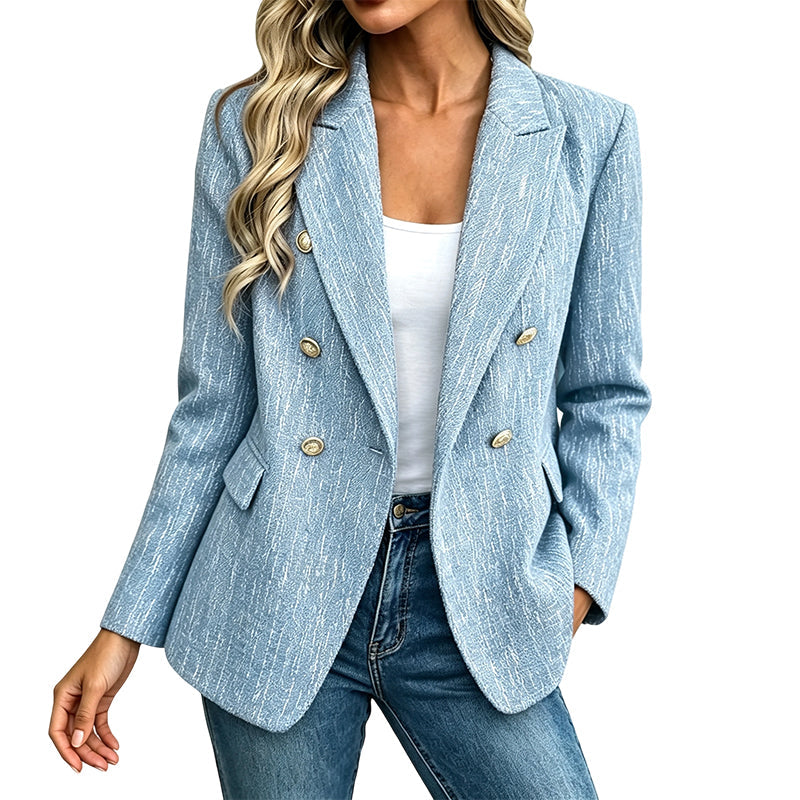 ⌛Limited-Time Offer-Women's Casual Double-Breasted Blazer Jacket