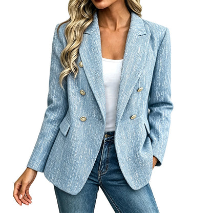 ⌛Limited-Time Offer-Women's Casual Double-Breasted Blazer Jacket