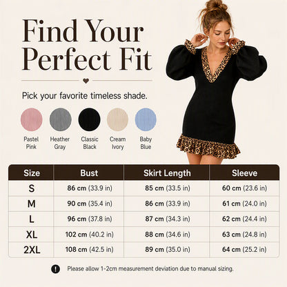 ⌛Limited-Time Offer-Women's Lantern Sleeve V Neck Knit Dress
