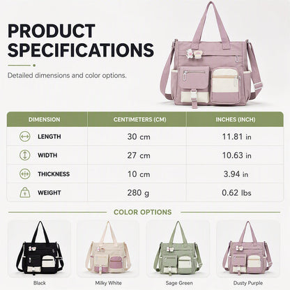 👜 More Pockets, Less Searching | Large-Capacity Canvas Tote Bag