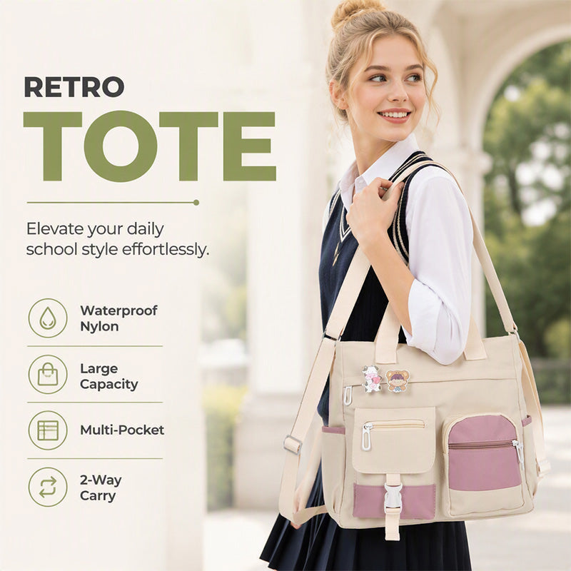 👜 More Pockets, Less Searching | Large-Capacity Canvas Tote Bag