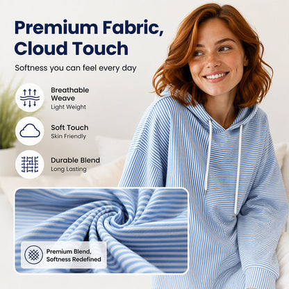 Women's Striped Patchwork Hoodie Sweatshirt