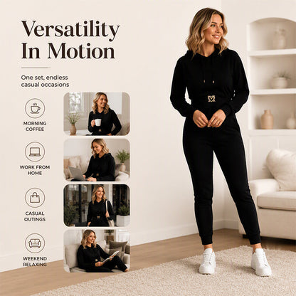🍁New Fall Collection-Women's Cinched Waist Hoodie & Pants Set