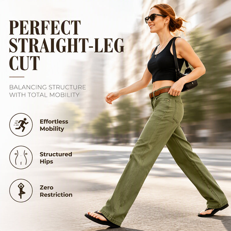 ✨ Flattering Everyday Style | Women's Straight-Leg Utility Pants with Reinforced Seams
