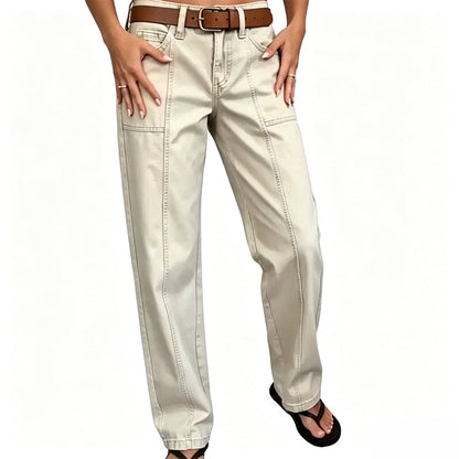 ✨ Flattering Everyday Style | Women's Straight-Leg Utility Pants with Reinforced Seams