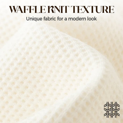 ⌛Limited-Time Offer-Women's V-Neck Waffle Knit Long Sleeve Top