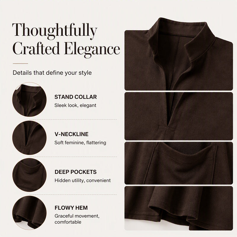 Women's Loose Draping Dress with Pockets