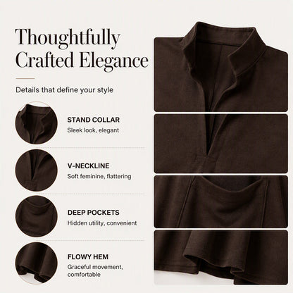Women's Loose Draping Dress with Pockets