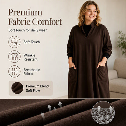 Women's Loose Draping Dress with Pockets