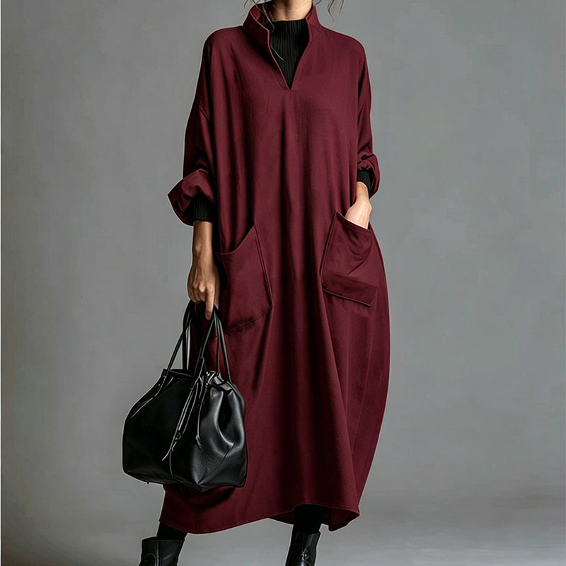 Women's Loose Draping Dress with Pockets