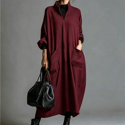 Women's Loose Draping Dress with Pockets