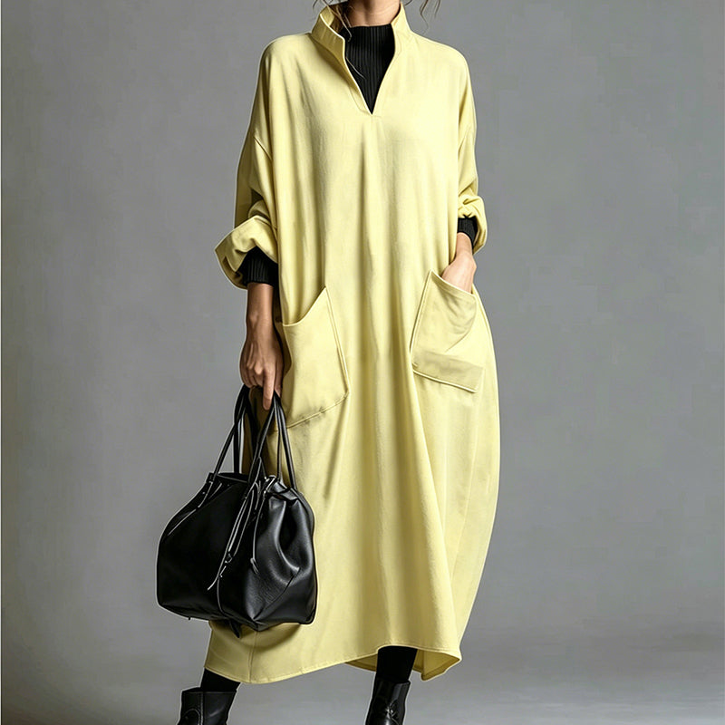 Women's Loose Draping Dress with Pockets
