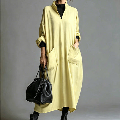 Women's Loose Draping Dress with Pockets