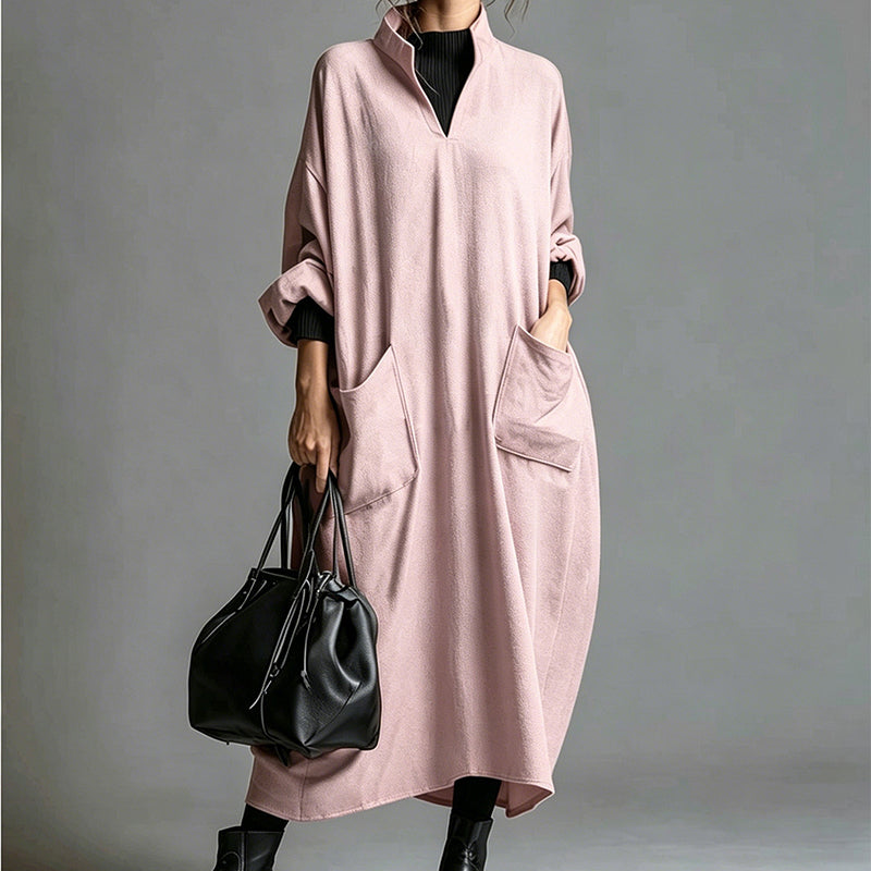 Women's Loose Draping Dress with Pockets