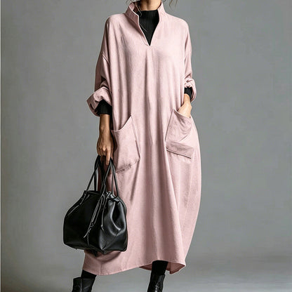 Women's Loose Draping Dress with Pockets