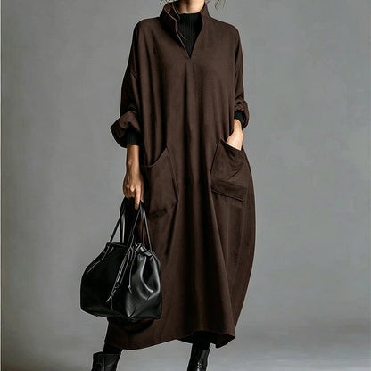 Women's Loose Draping Dress with Pockets