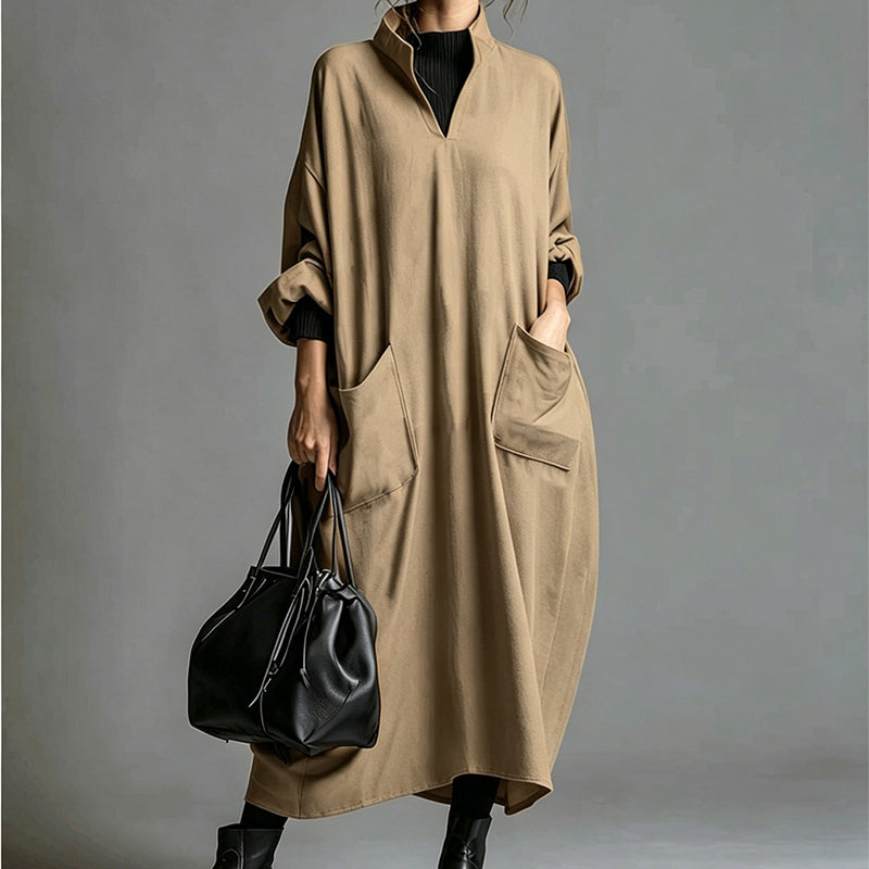 Women's Loose Draping Dress with Pockets