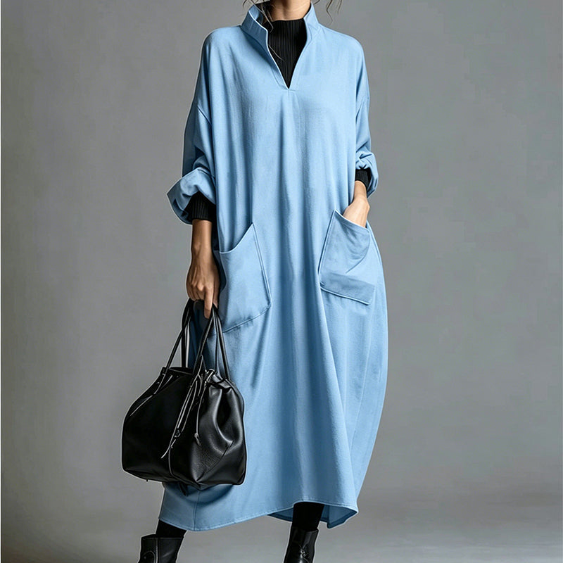 Women's Loose Draping Dress with Pockets