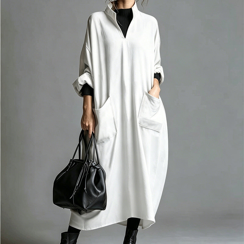 Women's Loose Draping Dress with Pockets