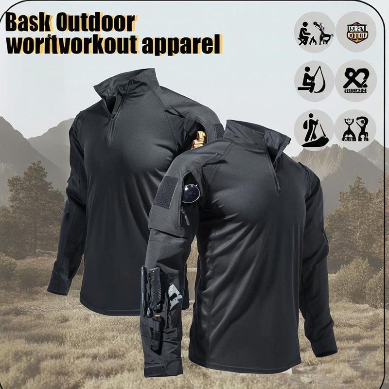 💪 Built for the Outdoors | Men's Multi-Pocket Quarter-Zip Performance Shirt