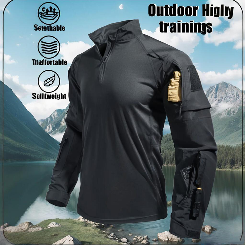 💪 Built for the Outdoors | Men's Multi-Pocket Quarter-Zip Performance Shirt