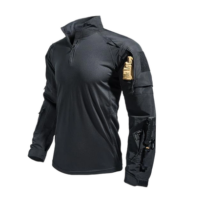 💪 Built for the Outdoors | Men's Multi-Pocket Quarter-Zip Performance Shirt