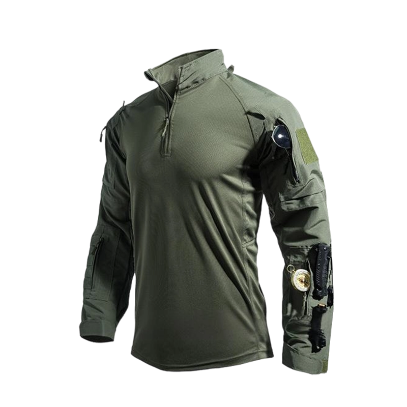 💪 Built for the Outdoors | Men's Multi-Pocket Quarter-Zip Performance Shirt