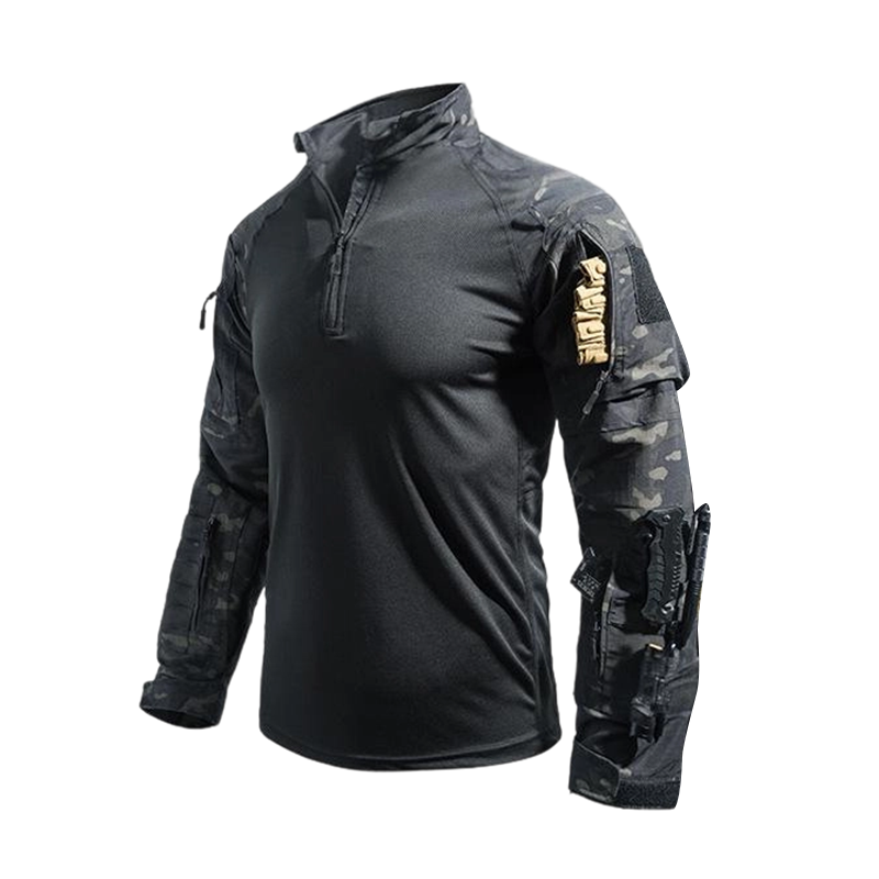 💪 Built for the Outdoors | Men's Multi-Pocket Quarter-Zip Performance Shirt