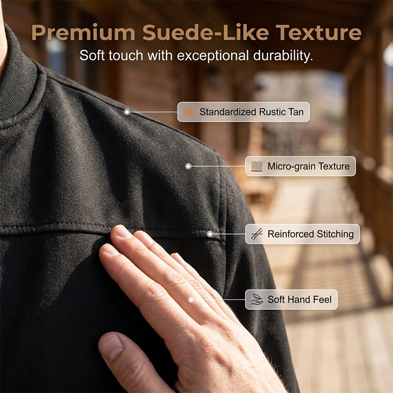 🧥 Rugged Western Style | Men's Suede-Look Relaxed-Fit Zip-Up Bomber Jacket