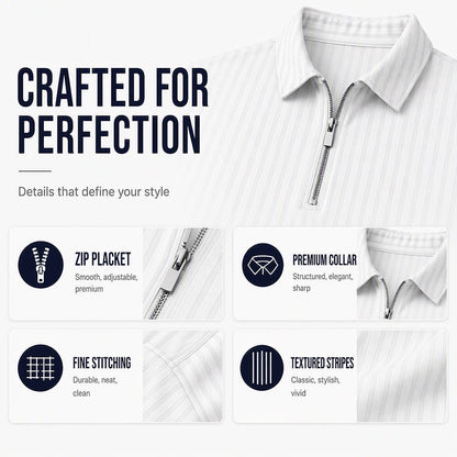 ⌛Limited-Time Offer-Men's Casual Quarter-Zip Striped Shirt
