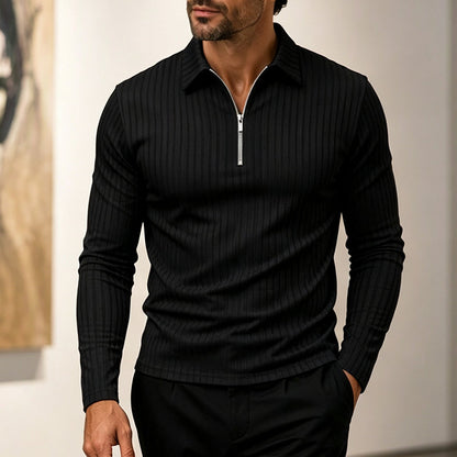 ⌛Limited-Time Offer-Men's Casual Quarter-Zip Striped Shirt