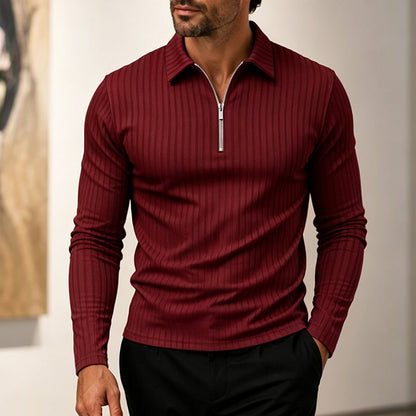 ⌛Limited-Time Offer-Men's Casual Quarter-Zip Striped Shirt