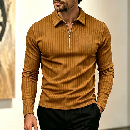 ⌛Limited-Time Offer-Men's Casual Quarter-Zip Striped Shirt