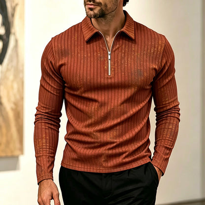 ⌛Limited-Time Offer-Men's Casual Quarter-Zip Striped Shirt