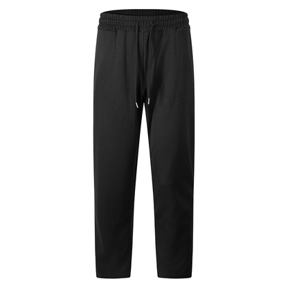 ✨ Easy Everyday Comfort | Men's Waffle-Knit Drawstring Straight-Leg Pants