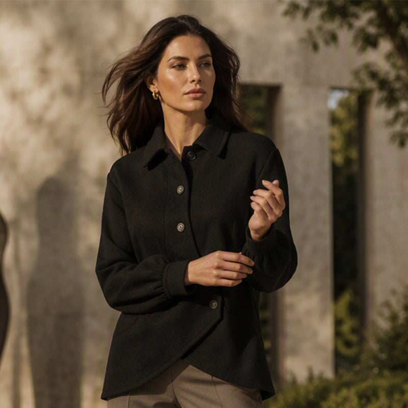✨ Standout Style | Women's Asymmetrical Diagonal Button-Down Jacket