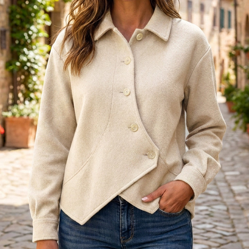 ✨ Standout Style | Women's Asymmetrical Diagonal Button-Down Jacket